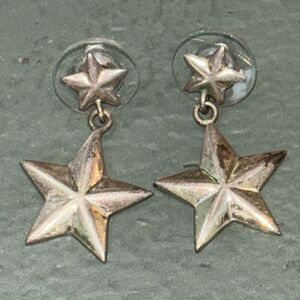 Vintage sterling silver Elk Creek Mexico star Texas Cowgirl western earrings